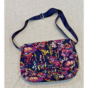Vera Bradley Midnight Wildflowers Hipster Crossbody Laptop Bag